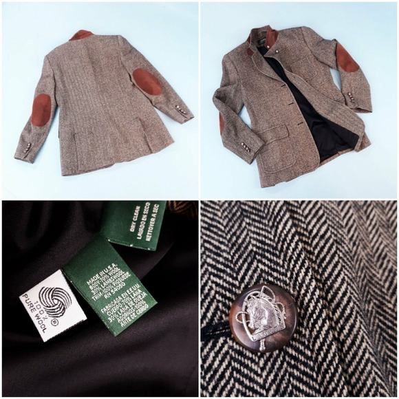 (SOLD) Vtg Ralph Lauren elbow patch wool coat - Picture 4 of 5